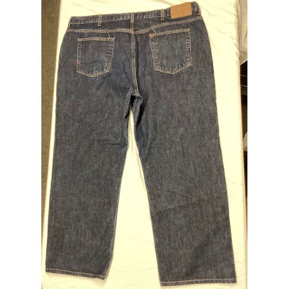 Classic Dark Wash Straight Leg Denim Jeans Casual Everyday Wear - Picture 3 of 3